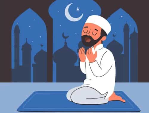 ilustrasi muslim pray